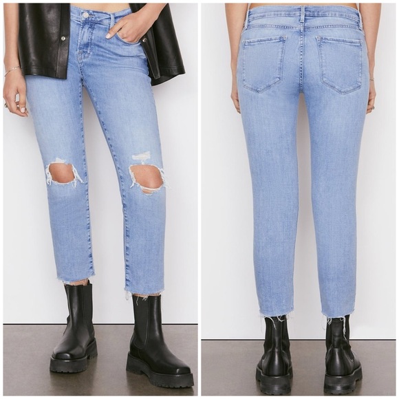 1 LEFT! CLOSET CLOSING Frame Le Garcon Crop in Cebu Rips Sz 29  Revolve - Picture 2 of 5